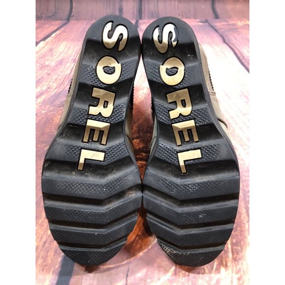 Sorel Joan Of Arctic Taupe Leather Wedge Chelsea Boots Womens 6.5 (e8n) - Picture 6 of 6